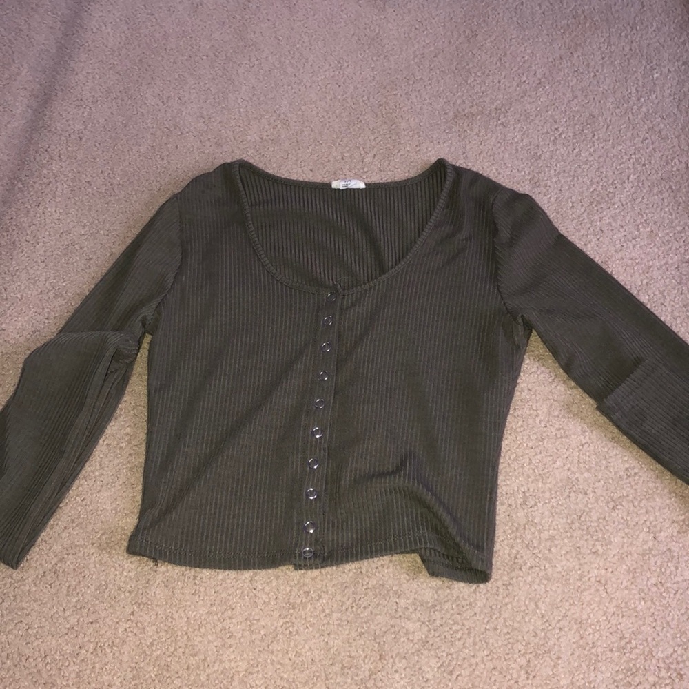 GARAGE long sleeve shirt/top size small navy green